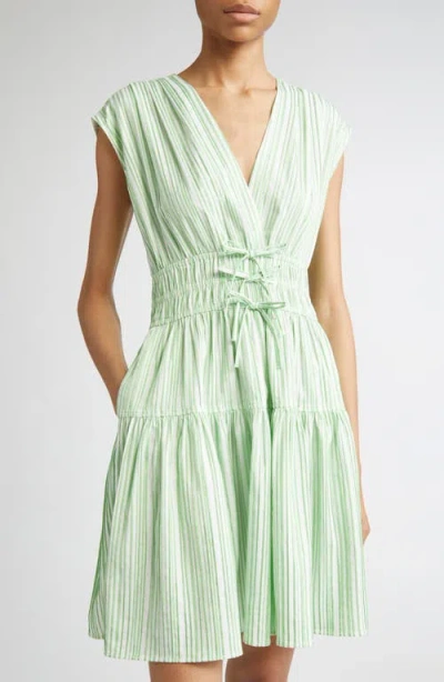 Derek Lam 10 Crosby Tora Stripe Pintuck Mini Dress