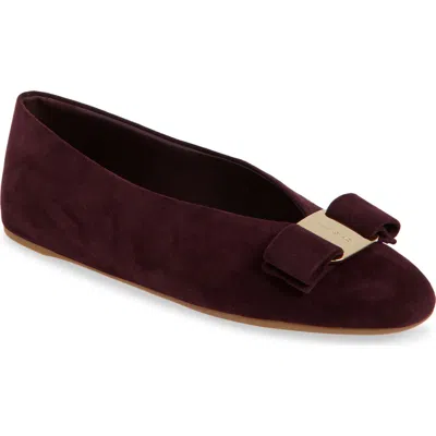 Ferragamo Bow Detail Flat Sole Ballerina Shoes