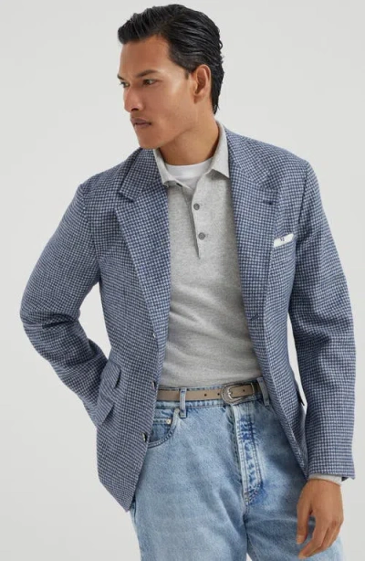 Brunello Cucinelli Solid Color Cashmere Sweater With Polo Neck In Gray