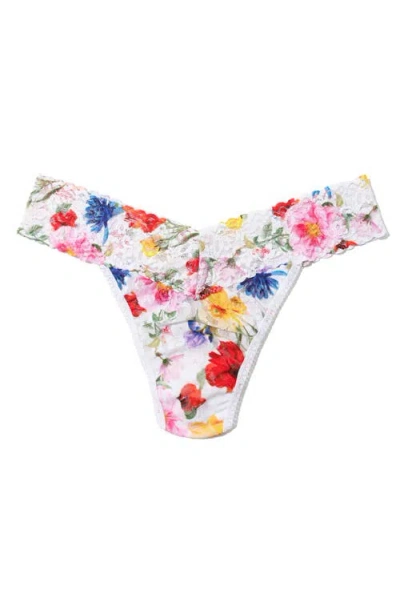 Hanky Panky Printed Signature Lace Original Rise Thong In Multi