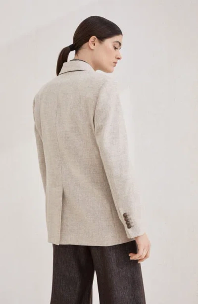 Brunello Cucinelli Twill Flannel Blazer In Neutral
