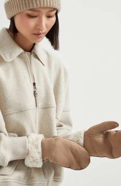 Brunello Cucinelli Fuzzy Shearling Mittens