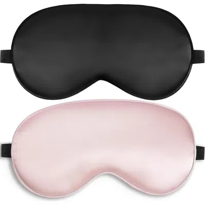 Silksilky 2 Pcs Silk Elastic Band Sleep Eye Mask Set