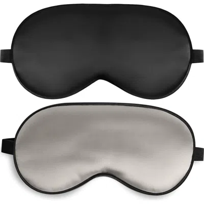 Silksilky 2 Pcs Silk Elastic Band Sleep Eye Mask Set