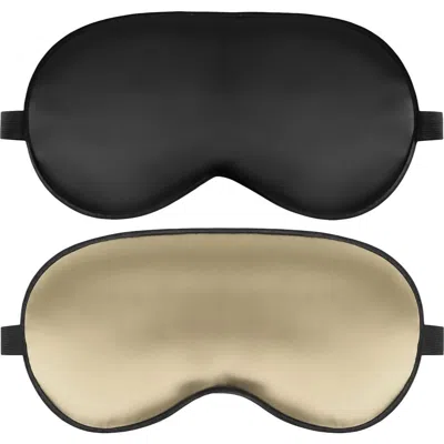 Silksilky 2 Pcs Silk Elastic Band Sleep Eye Mask Set