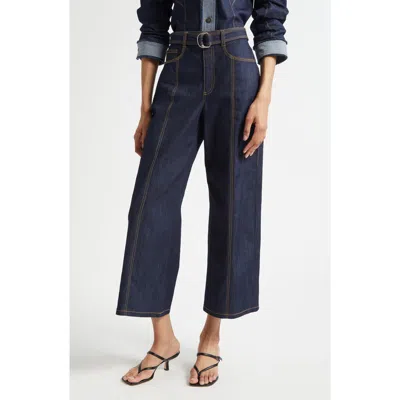 Cinq À Sept Madi Crop Wide Leg Jeans In Blue
