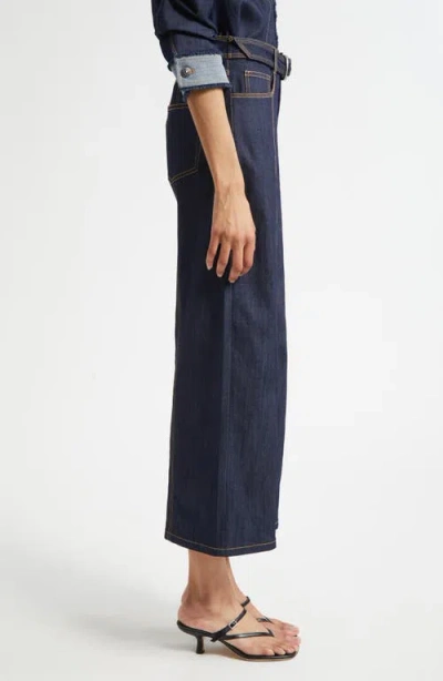 Cinq À Sept Madi Crop Wide Leg Jeans In Blue
