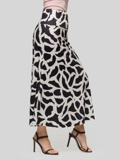 24seven Comfort Apparel Print Elastic Waist A-line Maxi Skirt