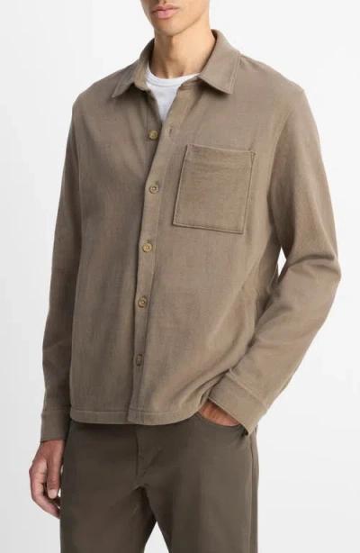 Vince Sueded Jersey Button Front Shirt