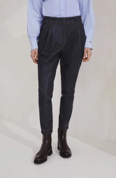 Brunello Cucinelli Equestrian Trousers In Blue
