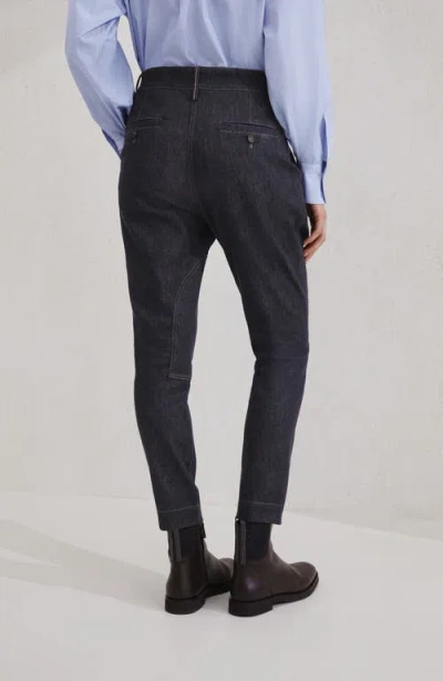 Brunello Cucinelli Equestrian Trousers In Blue