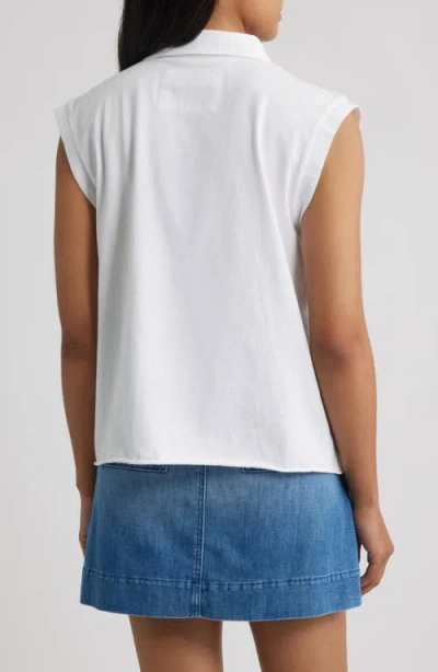 Frank & Eileen Sleeveless Collared Top In White