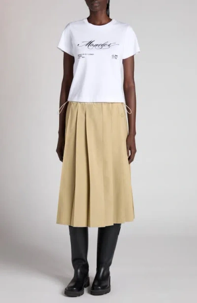Moncler Embroidered Short Sleeve Crew Neck T-shirt In White
