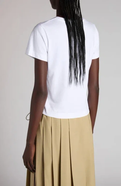 Moncler Embroidered Short Sleeve Crew Neck T-shirt In White