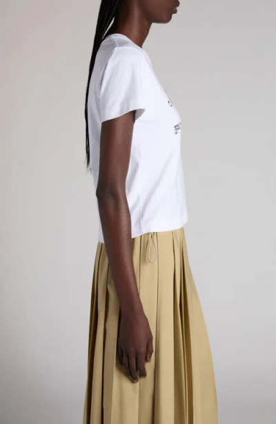 Moncler Embroidered Short Sleeve Crew Neck T-shirt In White
