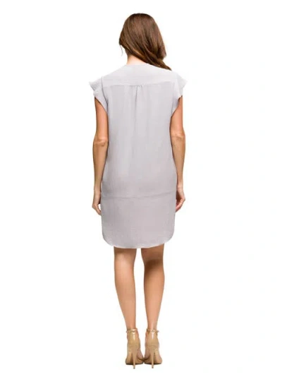 24seven Comfort Apparel Maternity V-neck Cap Sleeve Knee Length Pocket Dress In Purple