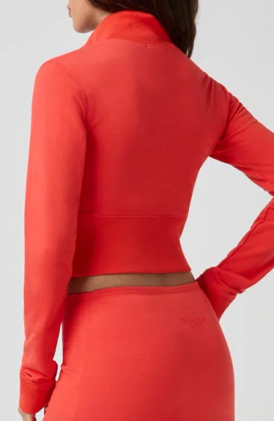Florence By Mills Crop Stretch Cotton Blend Track Jacket