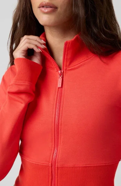 Florence By Mills Crop Stretch Cotton Blend Track Jacket