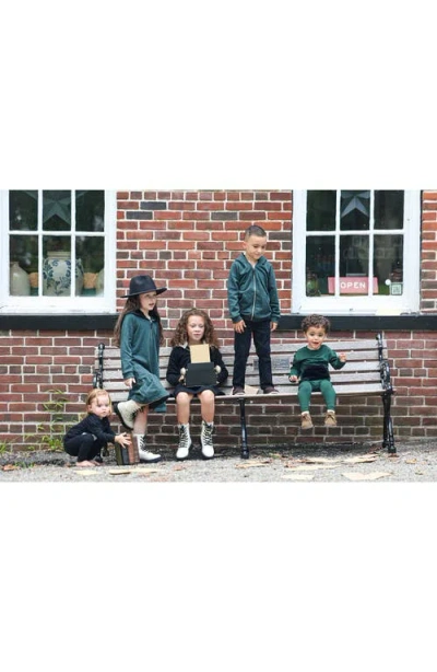 Maniere Manière Kids' Faux Fur Lined Zip Hoodie In Black
