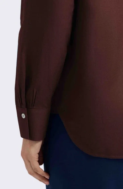Foxcroft Meghan Cotton Button-up Shirt In Burgundy