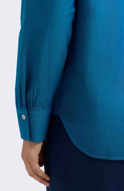 Foxcroft Meghan Cotton Button-up Shirt In Blue