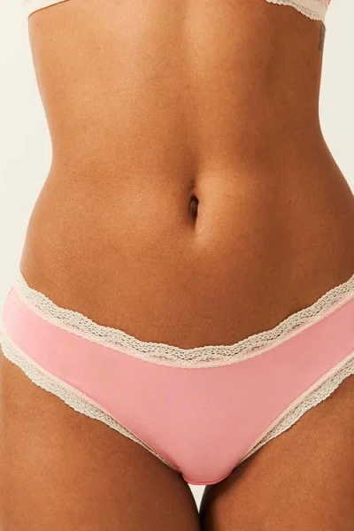 Stripe & Stare The Lace Square & Original Knicker Set In Pink