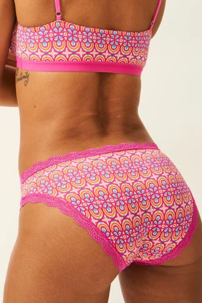Stripe & Stare The Lace Square & Original Knicker Set In Pink