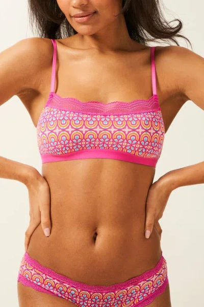 Stripe & Stare The Lace Square & Original Knicker Set In Pink