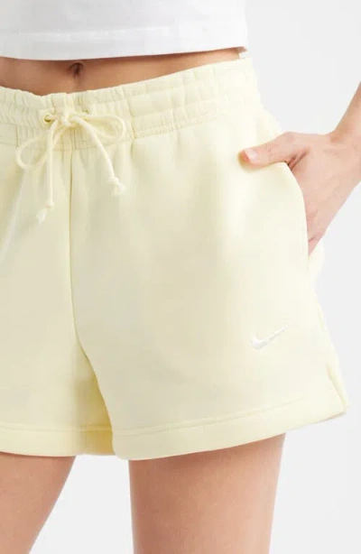 Nike Sportswear Phoenix Fleece Mid-rise 4-inch Shorts In Yellow