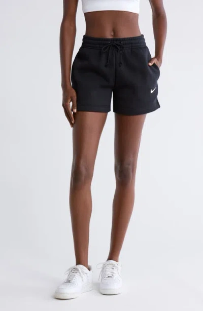 Nike Sportswear Phoenix Fleece Mid-rise 4-inch Shorts In Black