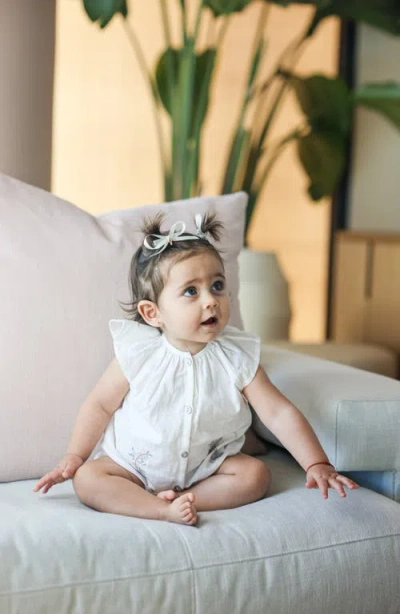 Maniere Manière Kids' Delicate Floral Cotton Blend Top & Bloomers Set In Neutral