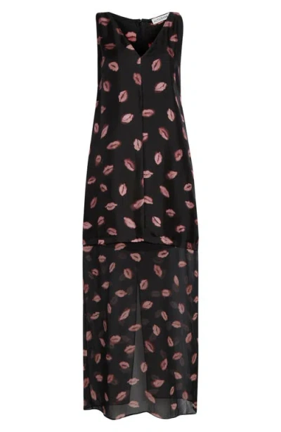 Altuzarra Katrin Lip Print Silk Chiffon Dress