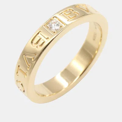 Pre-owned Bvlgari B.zero1 18k Rose Gold And Diamond B.zero1 Band Ring Eu 53