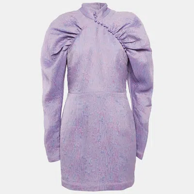 Pre-owned Rotate Birger Christensen Purple Jaquard Mini Dress M
