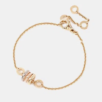 Pre-owned Bvlgari 18k Yellow White Rose Gold B.zero1 Element Bracelet