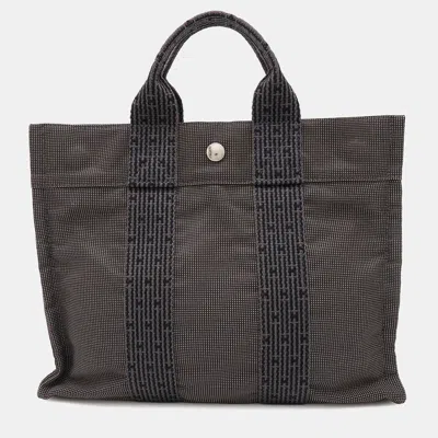 Pre-owned Hermes Her Line Pm Gray Canvas Tote