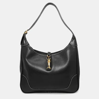 Pre-owned Hermes Trim Black Courchevel Size 31
