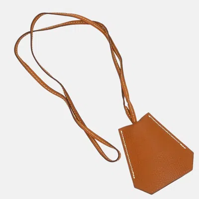 Pre-owned Hermes Gold Togo Clochette Necklace