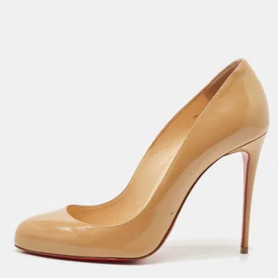 Pre-owned Christian Louboutin Brown Leather New Simple Pumps Size 39 In Sand