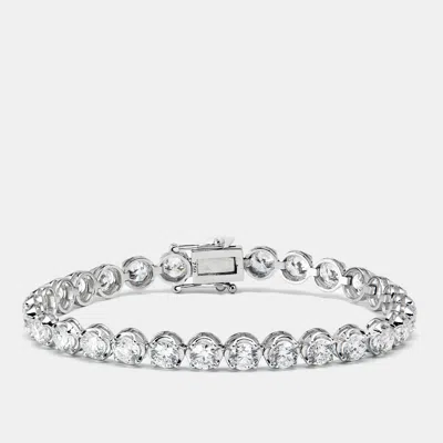 Pre-owned The Diamond Edit 8.61 Cts Round Brilliant Cut Lab Grown Diamonds 18k White Gold Tennis Bracelet
