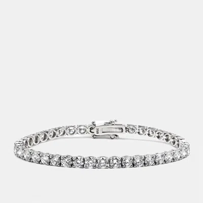 Pre-owned The Diamond Edit 7.93 Cts Round Brilliant Cut Lab Grown Diamonds 18k White Gold Tennis Bracelet