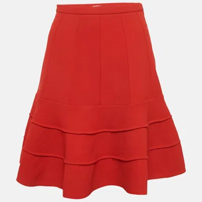 Pre-owned Miu Miu Red Wool Mini Skirt S