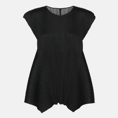 Pre-owned Issey Miyake Pleats Please By  Black Plisse Sleeveless Top Xl