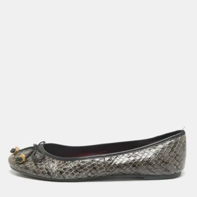 Pre-owned Marc Jacobs Green Python Leather Ballet Flats Size 38