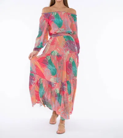 Taj By Sabrina Crippa Anastasia Top In Pink Abstrac Jungle In Multi