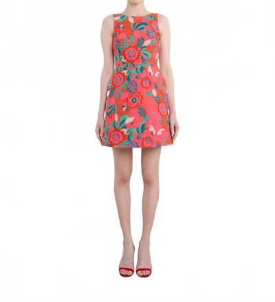 Saloni Jess Jacquard Mini Dress In Red In Red