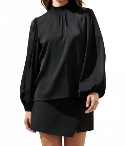 Sugarlips Satin Blouse In Black In Black