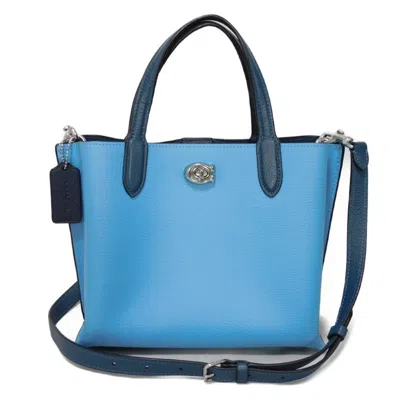 Pre-owned Coach Leather Shoulder Bag Tote Bag () In Blue