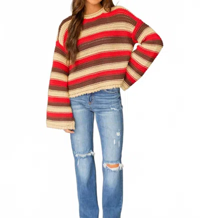 Olivaceous Lennox Sweater In Red In Red