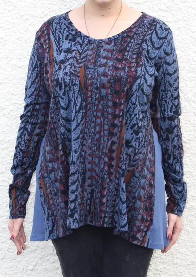 Prairie Cotton Waffle Back Cotton Top In Denim